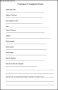Sample Customer Complaint Form Free
