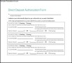 Sample Direct Deposit Authorization Form Free