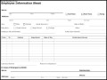 Sample Employee Information Sheet Template