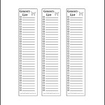 Sample Grocery Shopping List Template