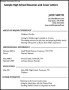 Sample High School Resumes and Cover Letters