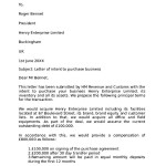 Sample Letter of Intent to Purchase Business