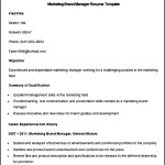 Sample Marketing Brand Manager Resume Template