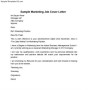 Sample Marketing Job Cover Letter