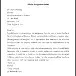 Sample Official Resignation Letter