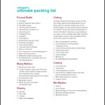Sample Packing List Template