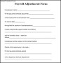 Sample Payroll Adjustment Form