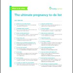 Sample Pregnancy To Do List Template