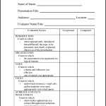 Sample Presentation Evaluation Form