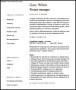 Sample Project Manager CV Template Free