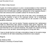 Sample Recommendation Letter for  Graduate School