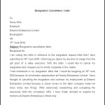 Sample Resignation Cancellation Letter