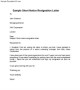 Sample Short Notice Resignation Letter