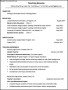 Sample Teaching Resume Format Template