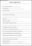 Sample Tenant Complaint Form