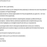 Sample Thank you Letter after Phone Interview Email