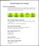 Sample Training Evaluation Form
