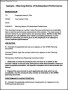 Sample – Warning Letter Template of Substandard Performance