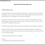 School Recommendation Letter Template Example in Word