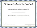 Science Achievement Certificate Template