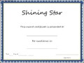 Shining Star Certificate Template
