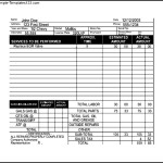 Simple Auto Repair Invoice