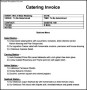 Simple Catering Invoice