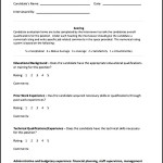 Simple Interview Evaluation Form