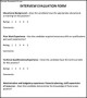 Simple Interview Evaluation Template