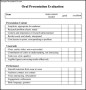 Simple Presentation Evaluation Form