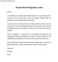 Simple Short Notice Resignation Letter