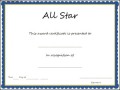 Sports – All Star Certificate Template