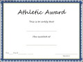 Sports – Athletic Award Certificate Template