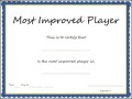 Sports – Most Improved Player certificate Template
