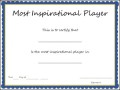 Sports – Most Inspirational Player Certificate Template