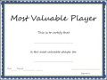 Sports – Most Valuable Player Certificate Template