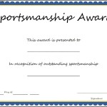 Sports – Sportsmanship Award Certificate Template
