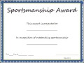 Sports – Sportsmanship Award Certificate Template