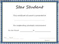 Star Student Award Certificate Template