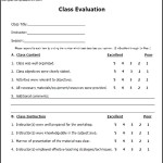 Student Evaluation Form PDF Form