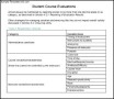 Student Evaluation Sample Template