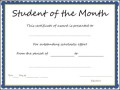 Student of the Month Certificate Template