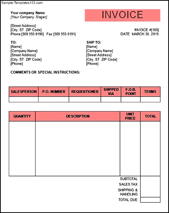 word doc invoice template download