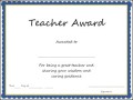 Teacher Award Certificate Template