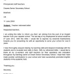 Teacher Retirement Letter Samples