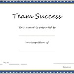 Team Success Certificate Template