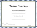 Team Success Certificate Template