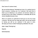 Thanksgiving Letter to Customers