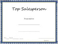 Top Salesperson Certificate Template