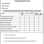 Training Evaluation Form Sample